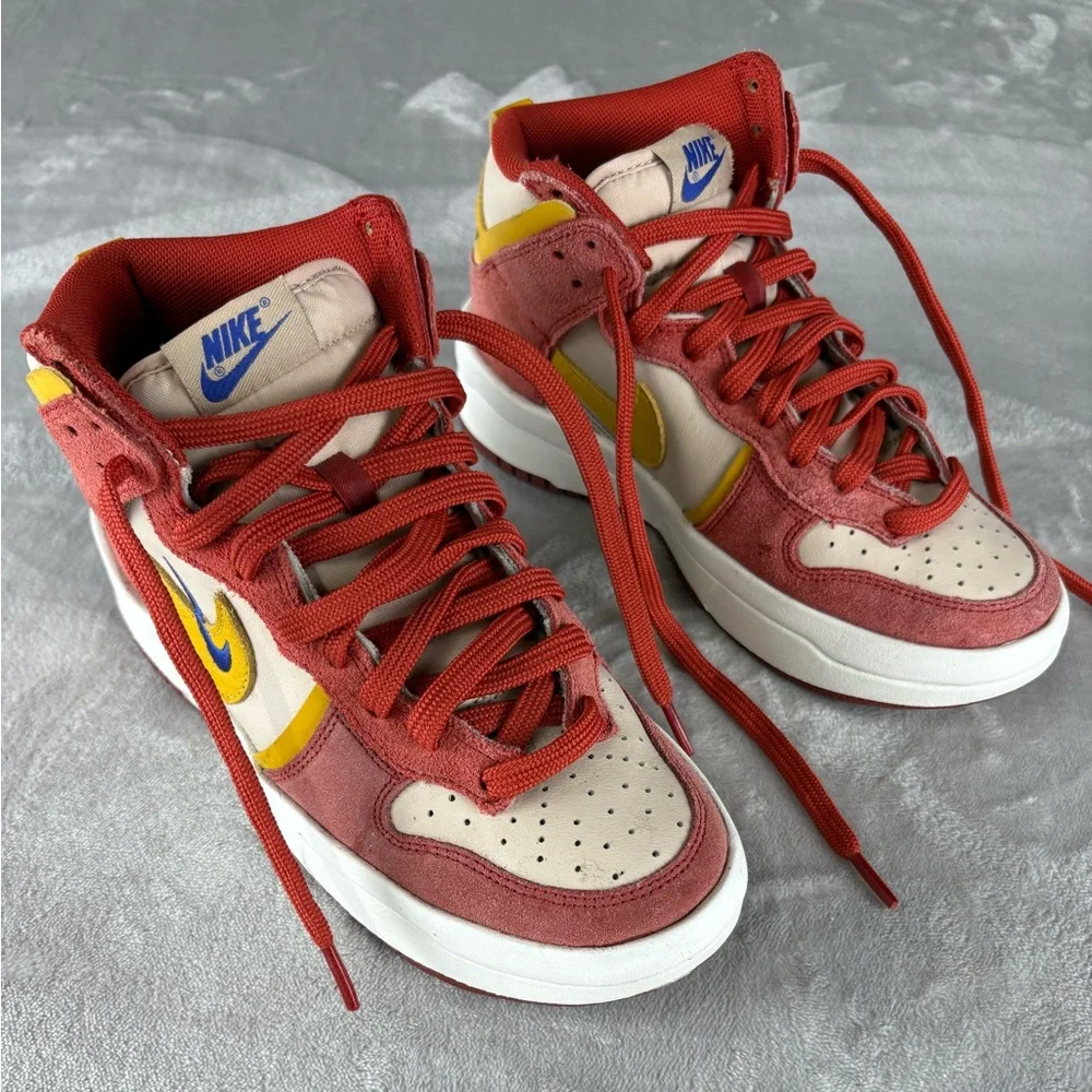 Nike Dunk High LX DH3718-600 Multicolor Suede Leather Women’s Size 6.5 EU‎ 37.5